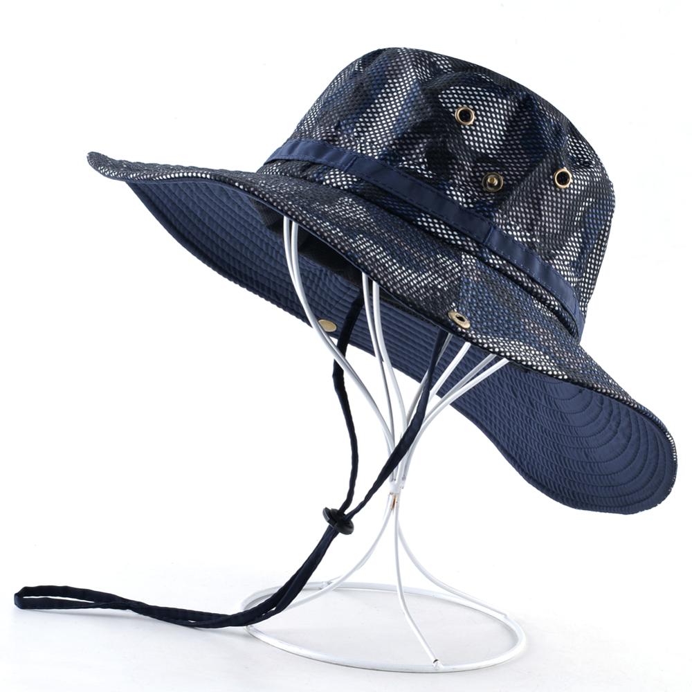 Solid color sun hats for men Outdoor Fishing cap Wide Brim Anti-UV beach caps women Bucket hat Summer Hiking camping bone gorros