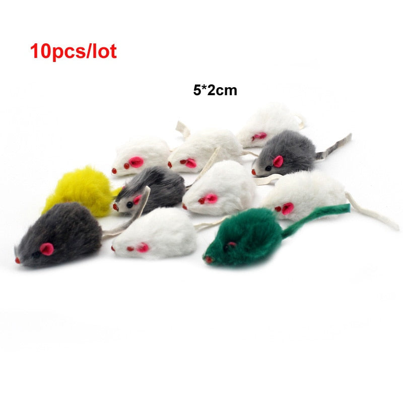 pawstrip Rabbit Fur False Mouse Pet Cat Toys Feather Rainbow Ball Toy Cayts Funny Playing Toys For Cats Kitten Fish Cat Toy