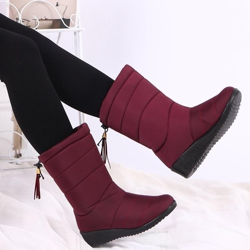 Winter Boots Women Mid-Calf Waterproof Snow Boots Warm Fur Female Boots Winter Shoes Woman Footwear Chaussures