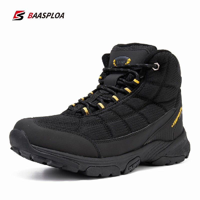 Baasploa Men Outdoor Shoes Waterproof Spring Warm Shoe Non-Slip Hiking Camping Safety Sneakers Casual Boots Walking Shoes Man