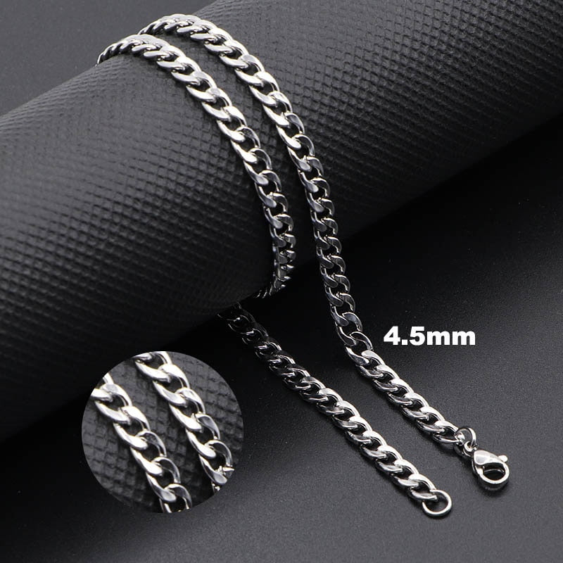 Women Men&#39;s Necklace Stainless Steel Curb Cuban Link NK Chain Silver Color Basic Punk Male Choker Jewelry Gifts Free Shipping