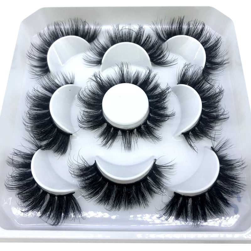 HBZGTLAD New 5 pairs 8-25mm natural 3D false eyelashes fake lashes makeup kit Mink Lashes extension mink eyelashes maquiagem