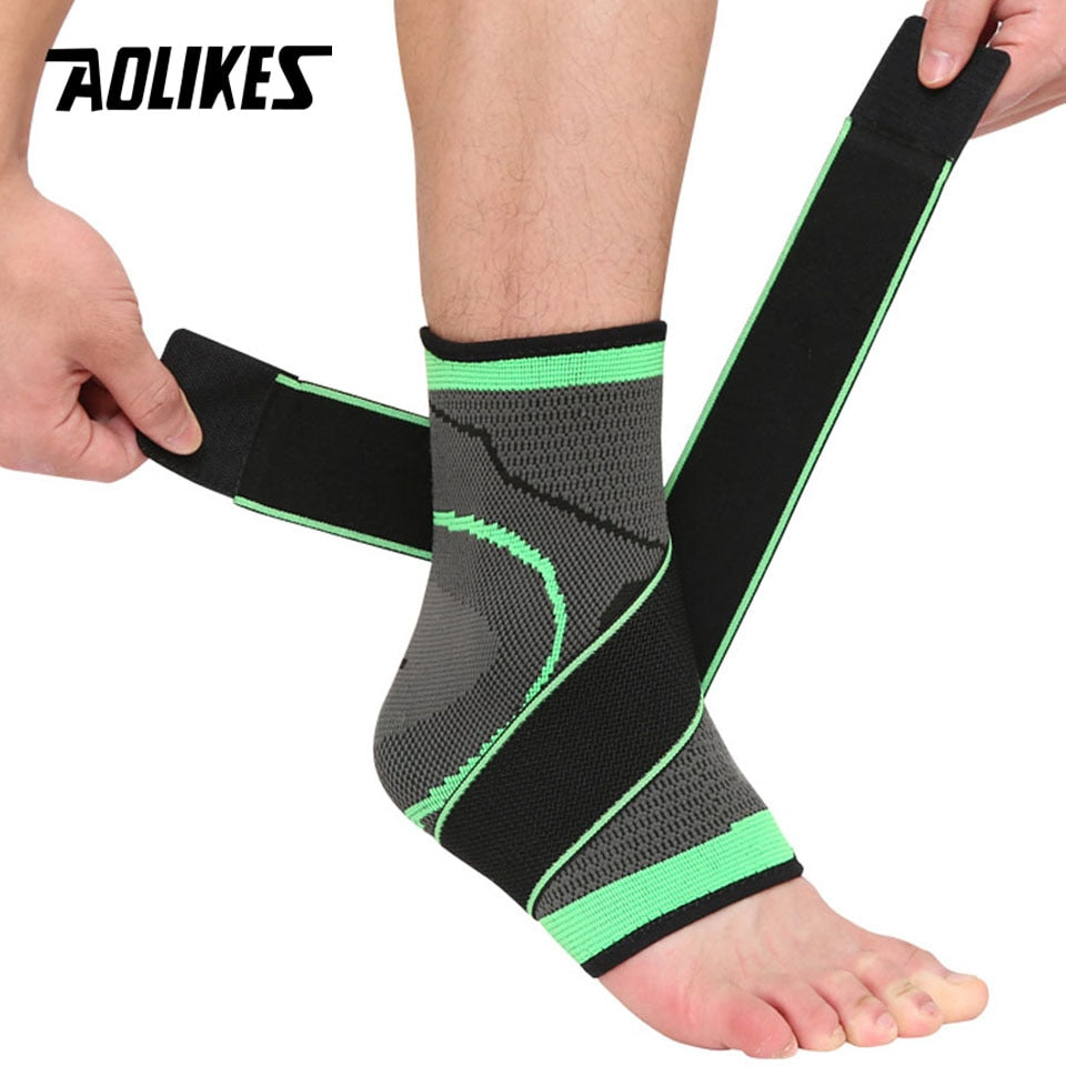 AOLIKES 1 PC Sports Ankle Brace Compression Strap Sleeves Support 3D Weave Elastic Bandage Foot Protective Gear Gym Fitness