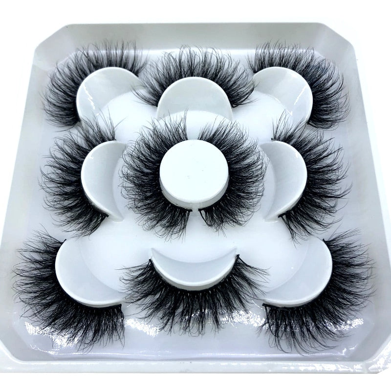 HBZGTLAD New 5 pairs 8-25mm natural 3D false eyelashes fake lashes makeup kit Mink Lashes extension mink eyelashes maquiagem