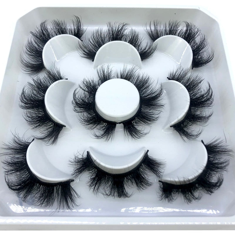 HBZGTLAD New 5 pairs 8-25mm natural 3D false eyelashes fake lashes makeup kit Mink Lashes extension mink eyelashes maquiagem