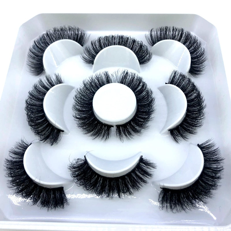 HBZGTLAD New 5 pairs 8-25mm natural 3D false eyelashes fake lashes makeup kit Mink Lashes extension mink eyelashes maquiagem