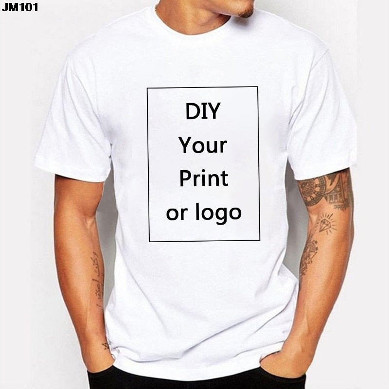 Customized Printed Leisure T Shirt Harajuku Women Tee DIY Your Like Photo Or Logo White T-shirt Fashion Custom Men&#39;s Tops Tshirt