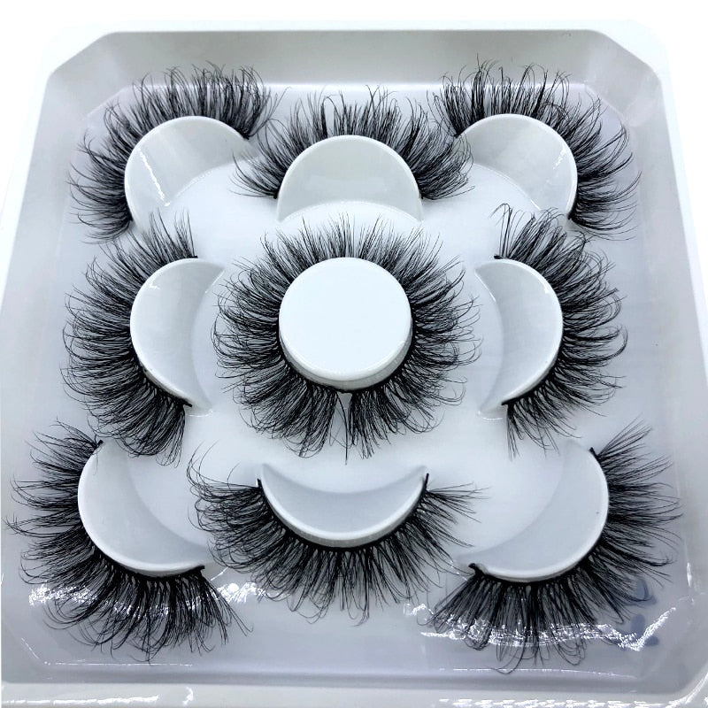 HBZGTLAD New 5 pairs 8-25mm natural 3D false eyelashes fake lashes makeup kit Mink Lashes extension mink eyelashes maquiagem