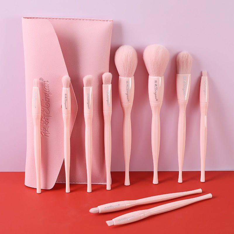 XINYAN Makeup Brushes Set with Bucket Pink Blush Eyeshadow Concealer Cosmetics Makeup Powder Foundation Beauty кисти для макияжа