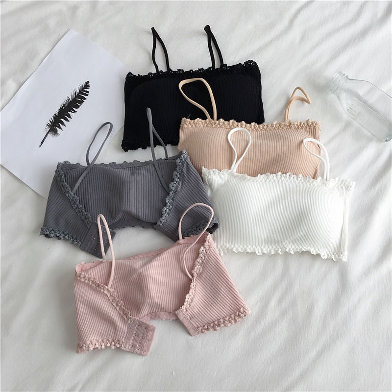 Women&#39;s Cotton Bra Female Tube Top Bra Women&#39;s Suspender Underwear Beautiful Tank Top Seamless Comfort Bra Sport Bra Lace Tops