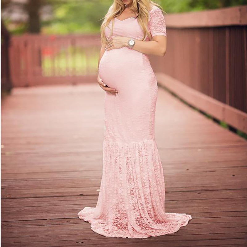 Pregnancy Dress For Pregnant Women Maternity Photography Pregnancy Dress Lace Dresses For Photo Shoot Sexy Clothes Short  Sleeve