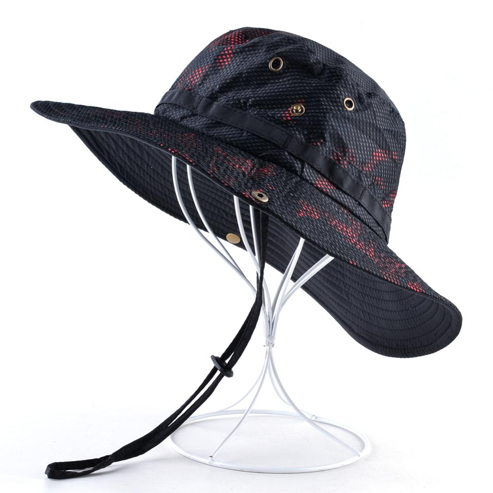 Solid color sun hats for men Outdoor Fishing cap Wide Brim Anti-UV beach caps women Bucket hat Summer Hiking camping bone gorros