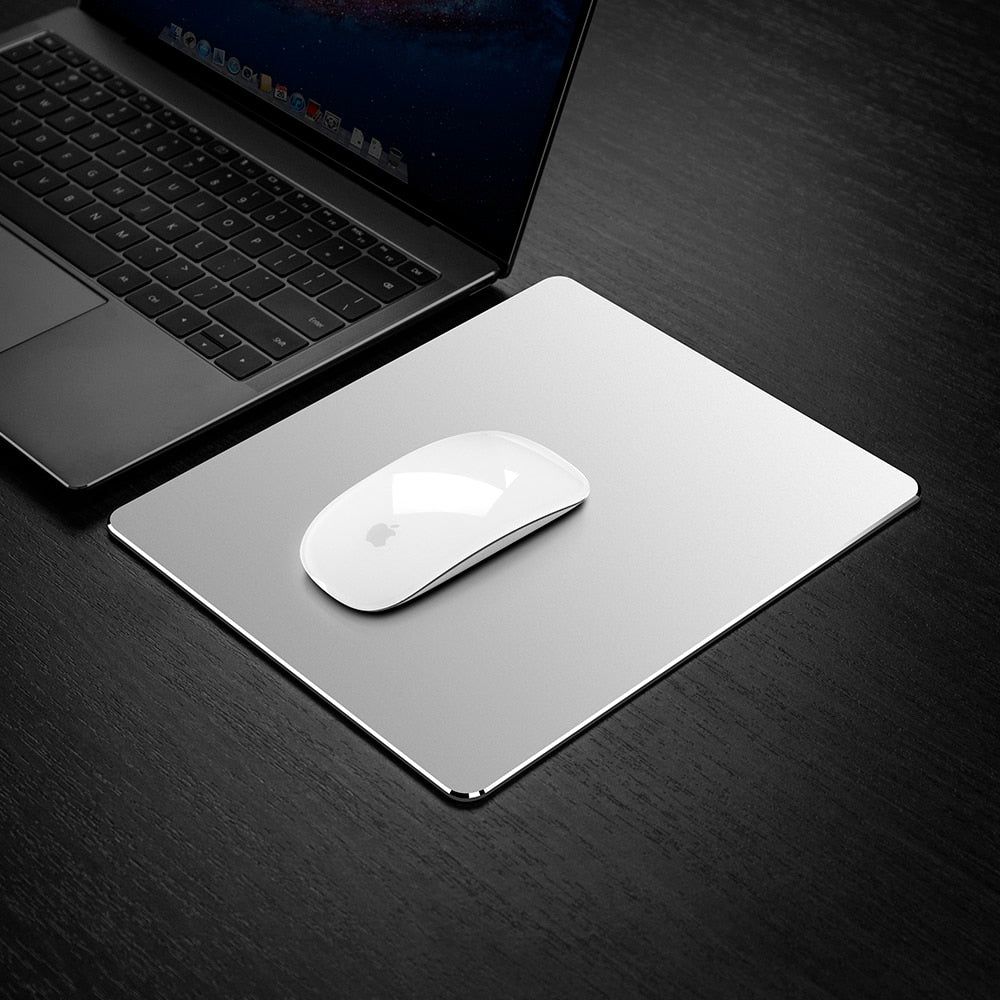 Metal Aluminum Mouse pad Mat Hard Smooth Magic Thin Mousead Double Side Waterproof Fast and Accurate Control for Office Home