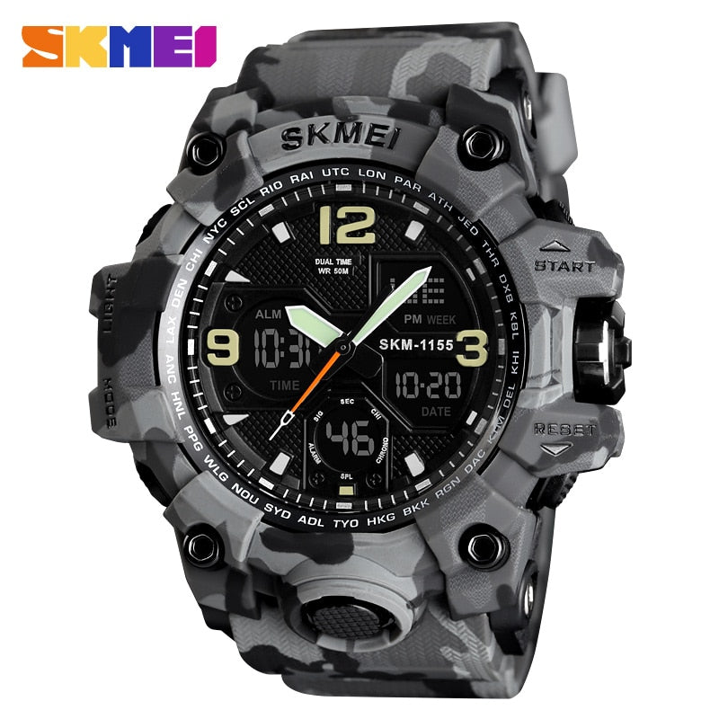 SKMEI Mens Watches Fashion Sports Military Quartz Digital Waterproof Swim Stopwatch Wristwatches Clock Man Relogio Masculino