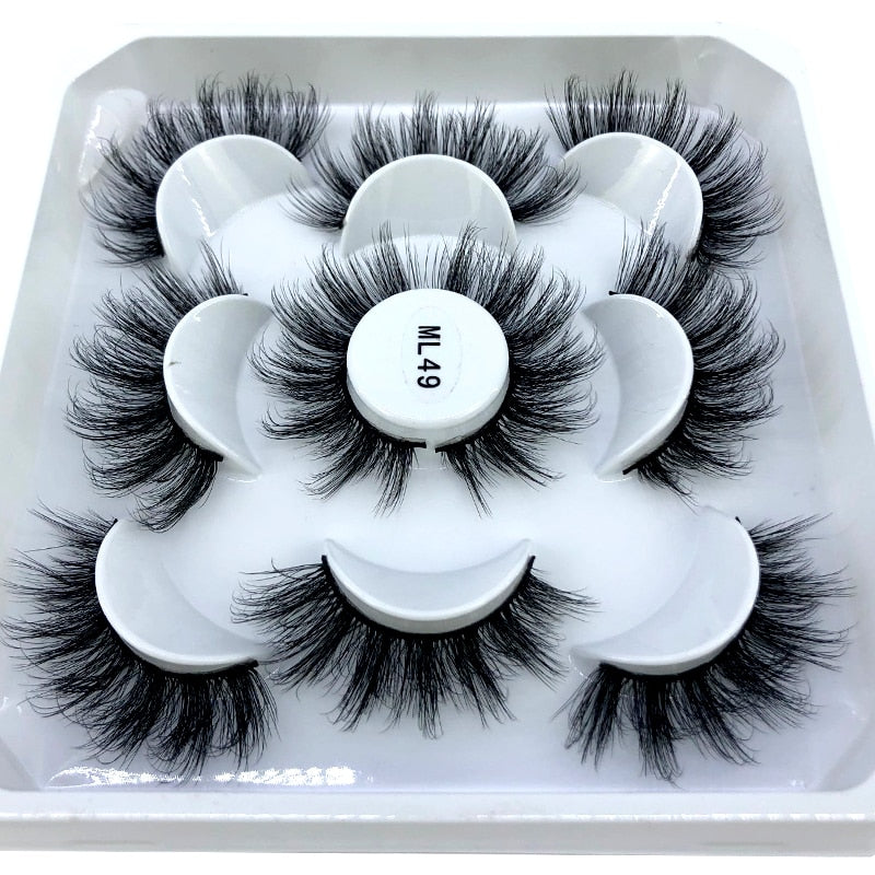 HBZGTLAD New 5 pairs 8-25mm natural 3D false eyelashes fake lashes makeup kit Mink Lashes extension mink eyelashes maquiagem