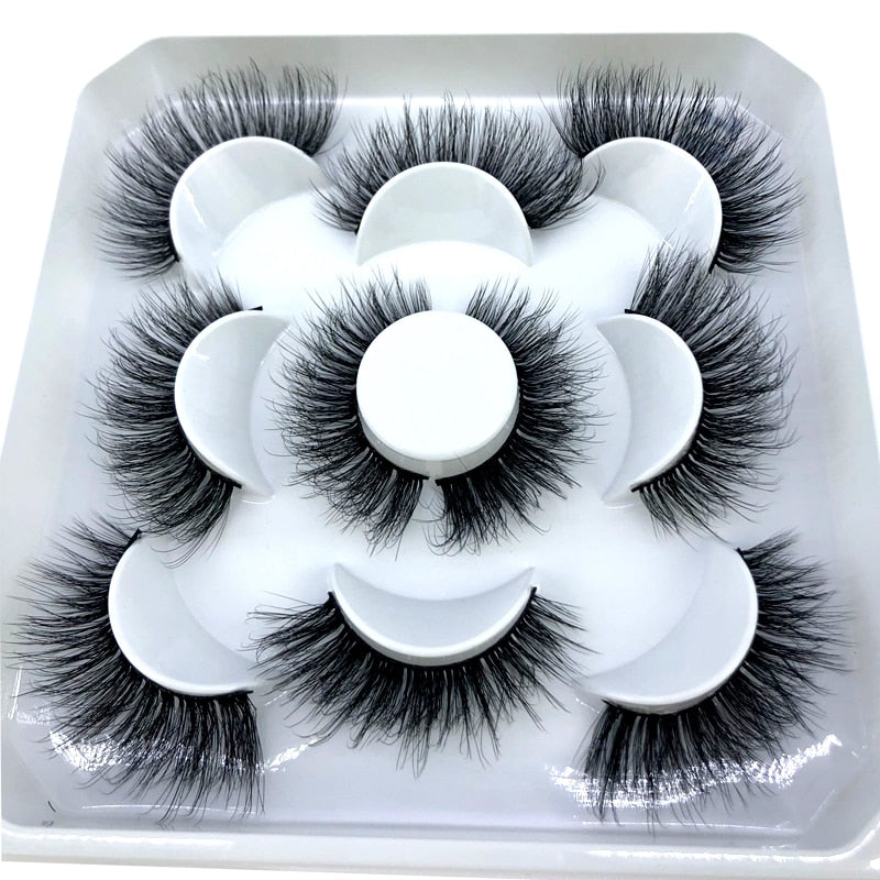 HBZGTLAD New 5 pairs 8-25mm natural 3D false eyelashes fake lashes makeup kit Mink Lashes extension mink eyelashes maquiagem