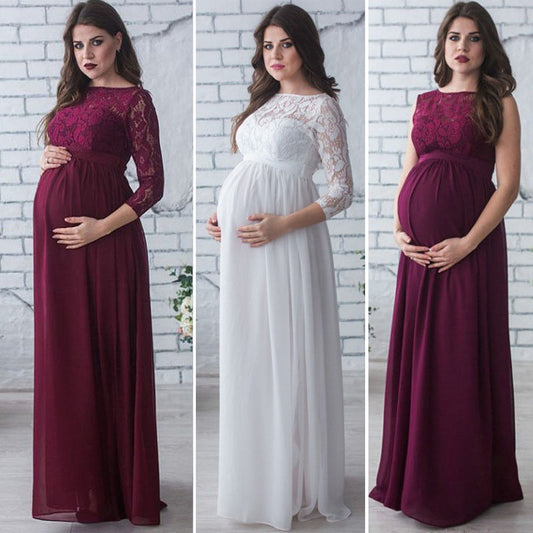 Pregnant Mother Dress Maternity Photography Props Women Pregnancy Clothes Lace Dress For Pregnant Photo Shoot Clothing