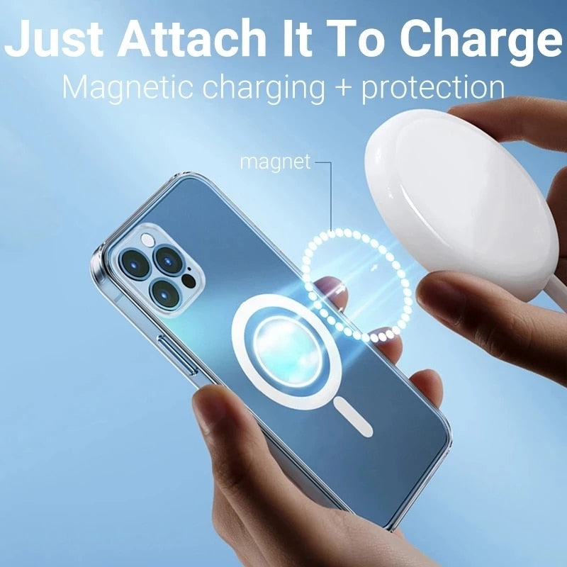 For Magsafe Magnetic Wireless Charging Case For iPhone 14 12 11 13 Pro MAX Mini XR X XS MAX 7 8 Plus SE 2020 Shockproof Cover