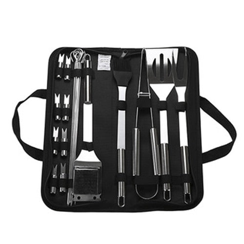 Stainless Steel BBQ Tools Set Barbecue Grilling Utensil Accessories Camping Outdoor Cooking Tools Kit BBQ Utensils