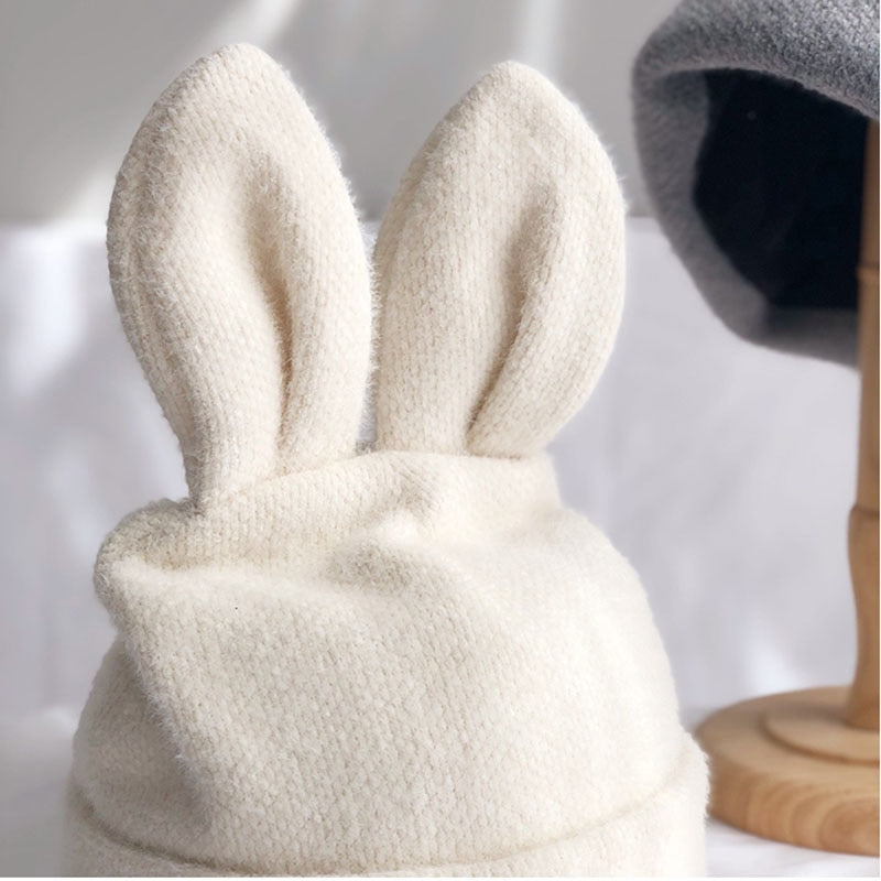 Draping rabbit ears rabbit fur hat women autumn and winter knitted wool hat winter warm Korean version of Japanese hat