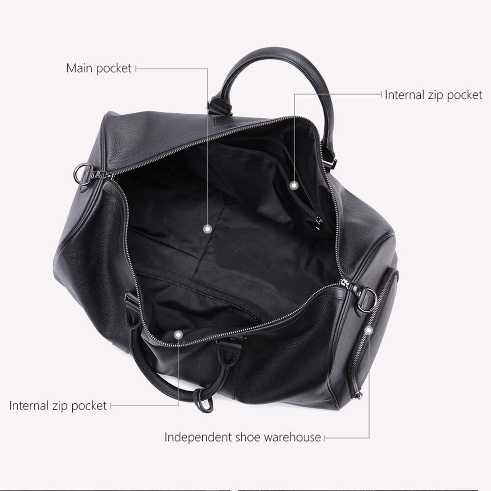 WESTAL100% Genuine Leather Men Travel Bag Real Leather Carry-on Hand Luggage Bags Travel Shoulder Bag Big Totes Bags Male