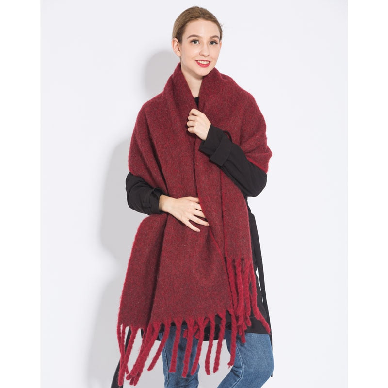 2022 NEW Luxury Cashmere Women Plaid Scarf Winter Warm Shawl and Wrap Bandana Pashmina Long Tassel Female Foulard Thick Blanket