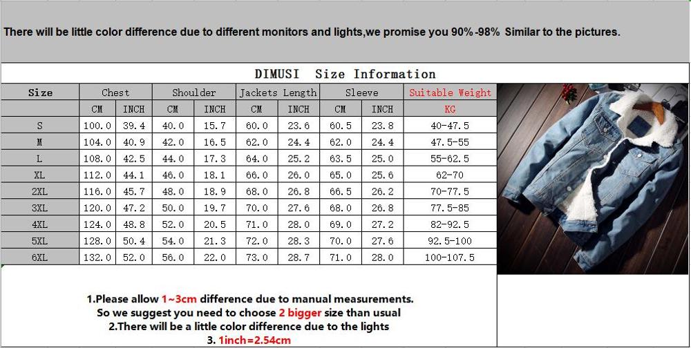 DIMUSI Winter Mens Denim Jackets Fashion Men Fleece Thick Warm Jeans Jacket Men Casual Slim Outwear Windbreaker Cowboy Coats 6XL