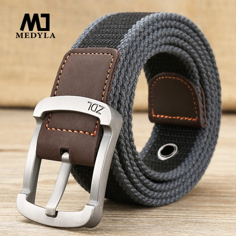 MEDYLA Canvas Belt Outdoor Tactical Belt Unisex High Quality Canvas Belts for Jeans Male Luxury Casual Straps Ceintures