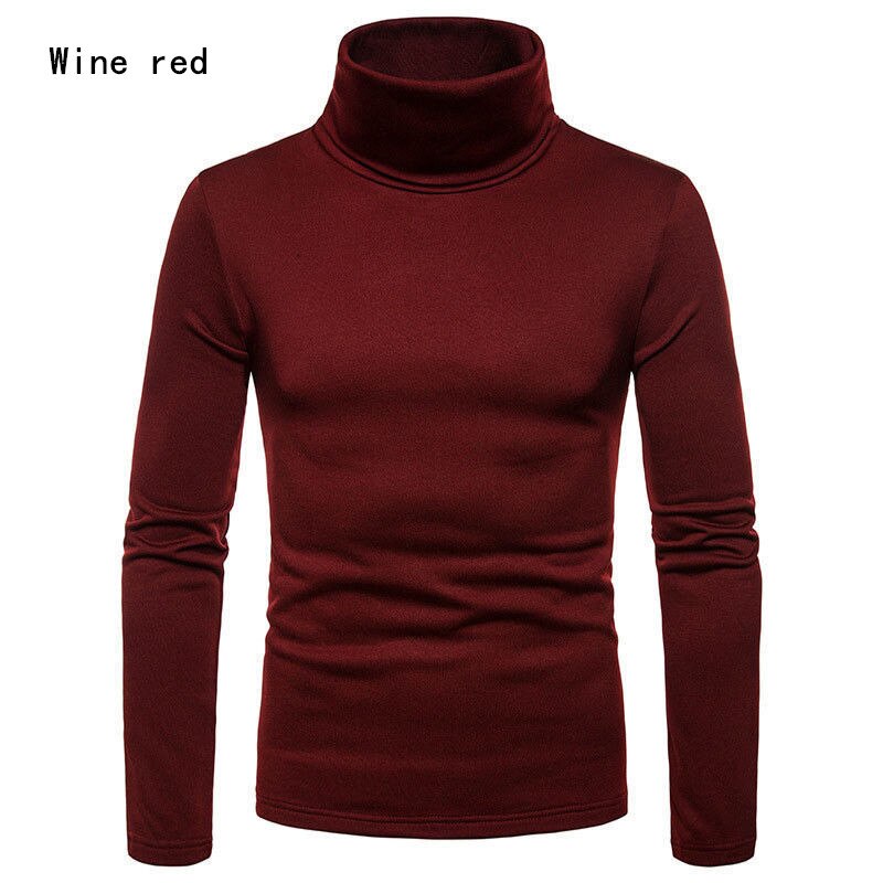 UK Fashion Mens Roll Turtle Neck Pullover Knitted Jumper Tops Sweater