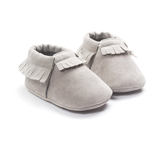 Baywell PU Suede Leather Newborn Baby Moccasins Shoes Soft Soled Non-slip Crib First Walker