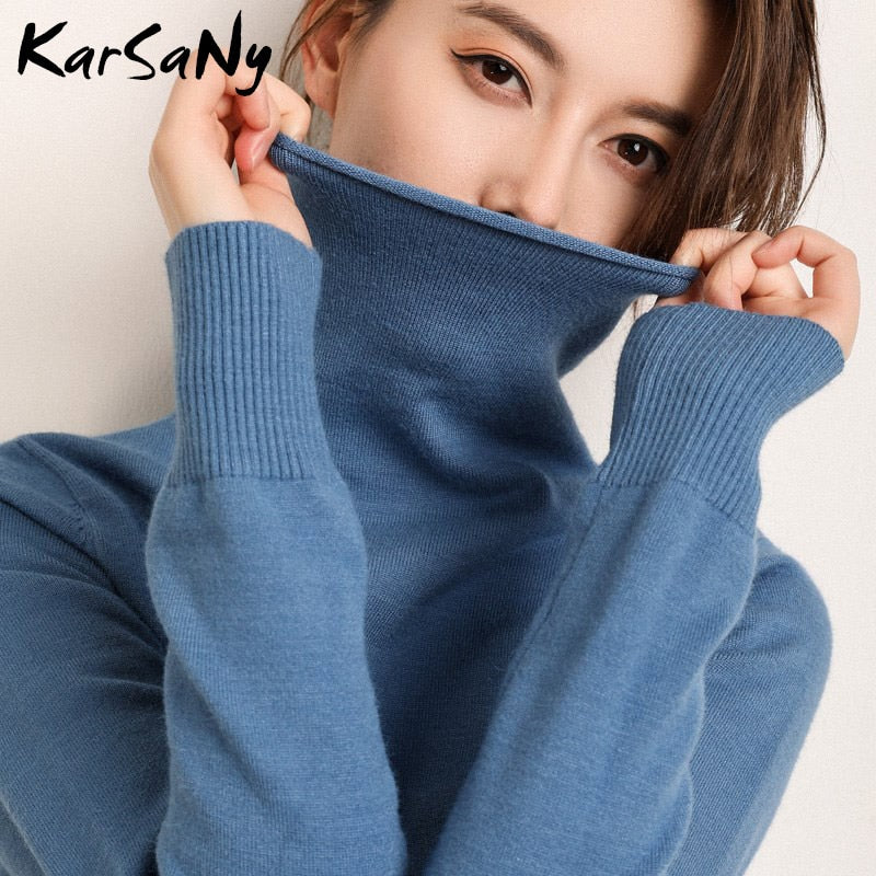 Winter Cashmere Sweater Women Wool Pullover Women's White Cashmere Turtleneck Sweater Pullover Soft Winter For Woman Sweaters