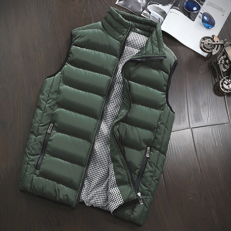 Mens Jacket Sleeveless Vest Winter Fashion Casual Slim Coat Brand Clothing Vests Cotton-Padded Men's Vest Men Waistcoat Big Size