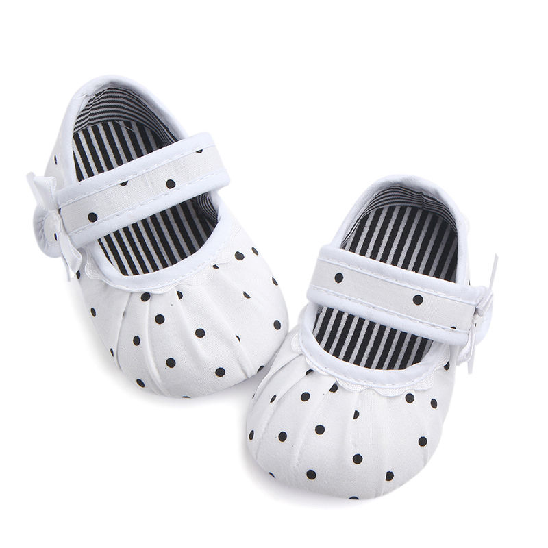 New Adorable Toddler Infant Newborn Baby Girl Flower Dot Shoes Crib Shoes Size 0-18 Months Baby shoes