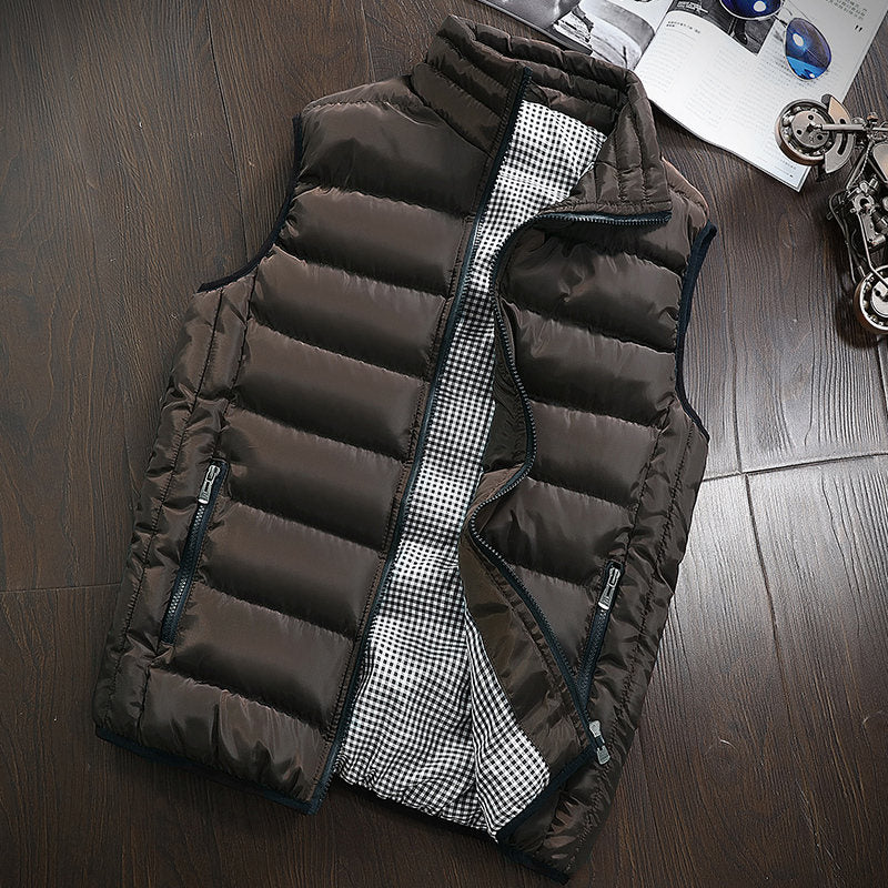 Mens Jacket Sleeveless Vest Winter Fashion Casual Slim Coat Brand Clothing Vests Cotton-Padded Men's Vest Men Waistcoat Big Size