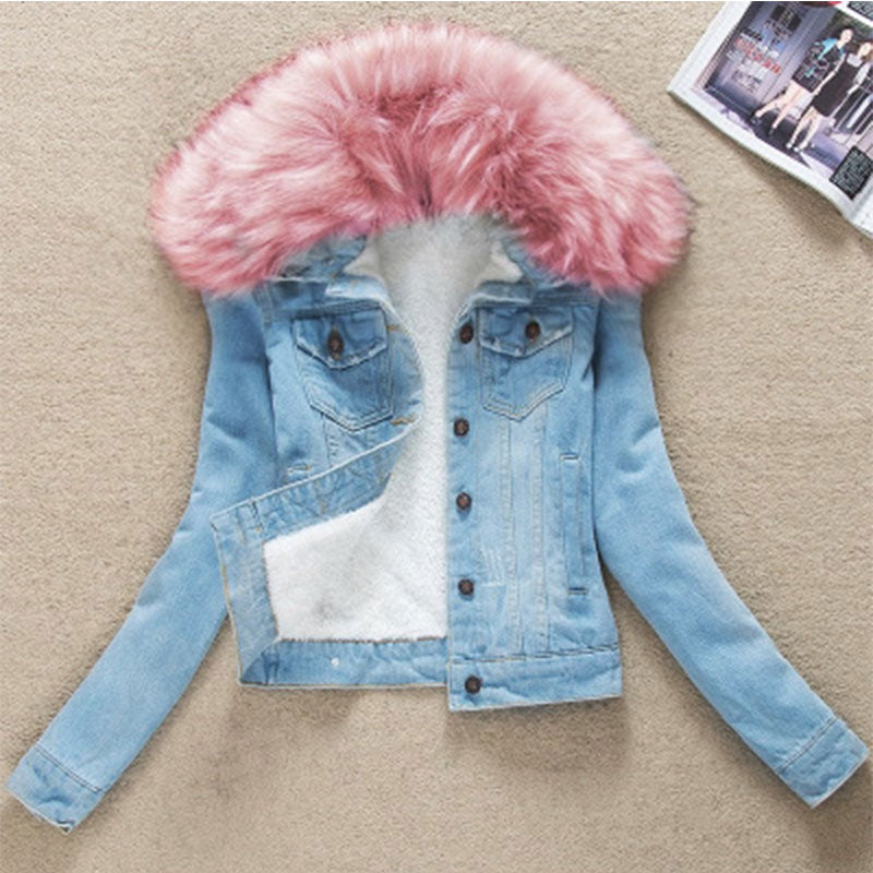 2022 Winter Jeans Jackets Plus Velvet Warm Parka Outerwear Women Cashmere Cotton Coat Girl Fashion Denim Jacket Coat LJ162