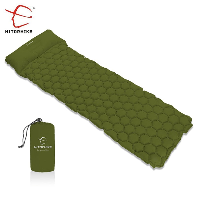 HOMFUL Outdoor Sleeping Mat Camping Pad With Pillow Air Mattress Inflatable Cushion Sleeping Mat Fast Filling Moistureproof