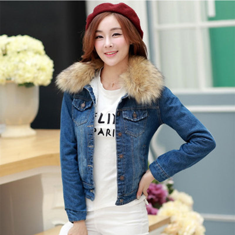 2022 Winter Jeans Jackets Plus Velvet Warm Parka Outerwear Women Cashmere Cotton Coat Girl Fashion Denim Jacket Coat LJ162