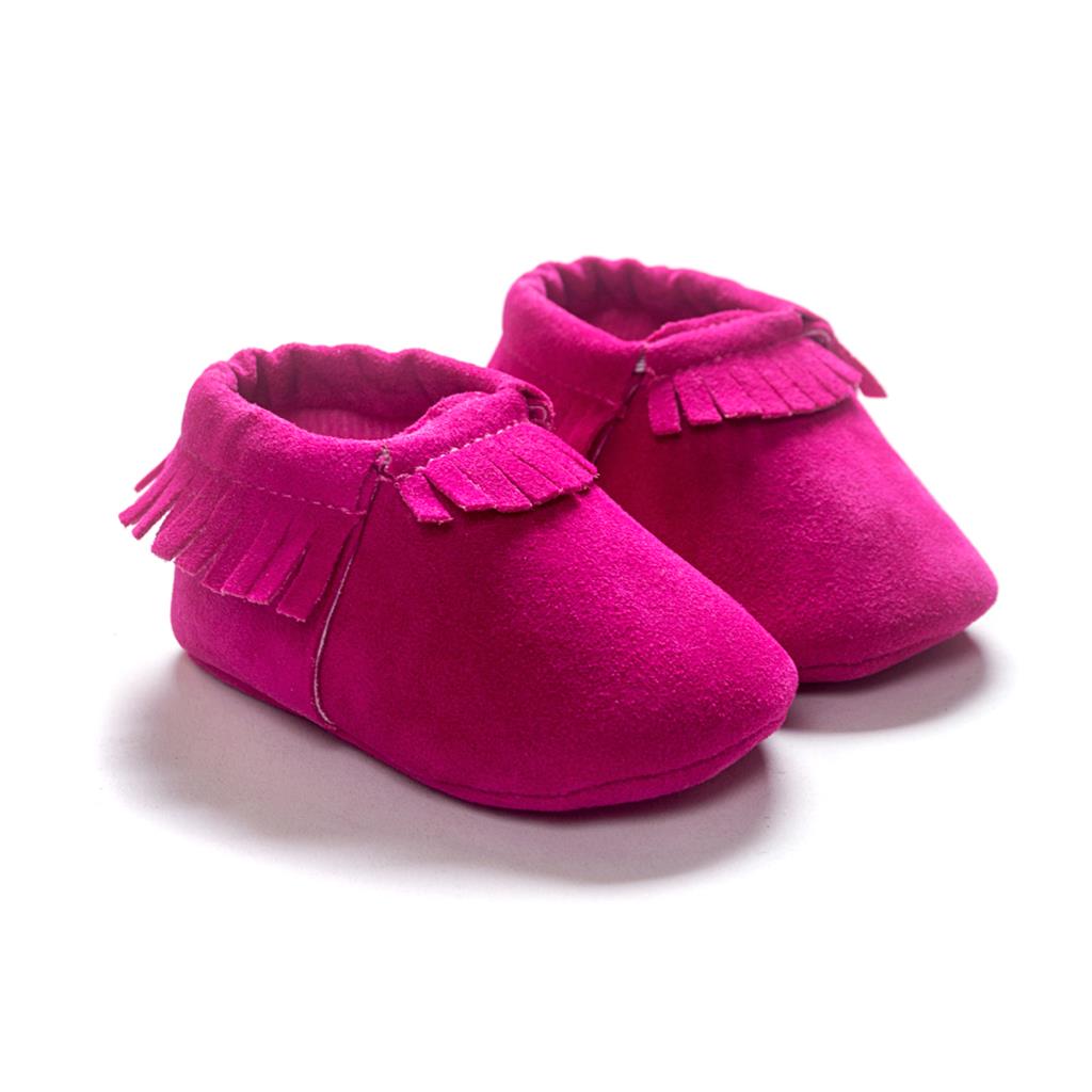 Baywell PU Suede Leather Newborn Baby Moccasins Shoes Soft Soled Non-slip Crib First Walker