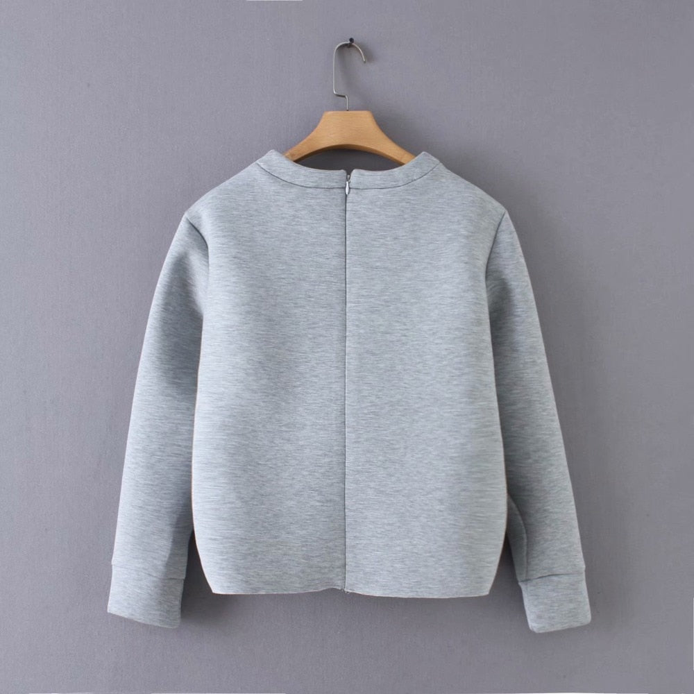 Women Cotton Gray Sweatshirts Female Heart Deisgn Fashion Pullover Jacket Womens Long Sleeve Tops Clothes