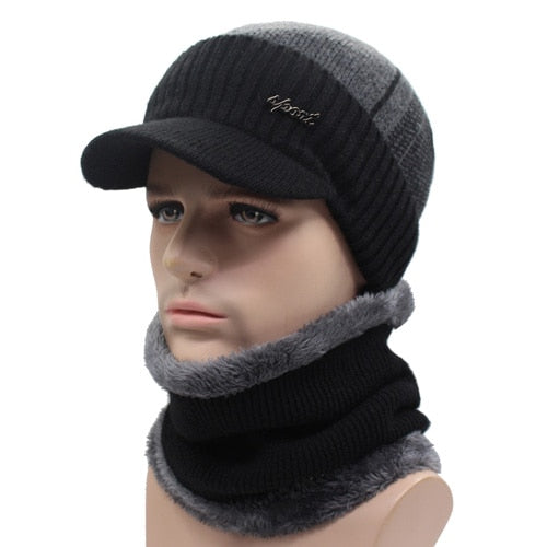 AETRUE Winter Hats Skullies Beanies Hat Winter Beanies For Men Women Wool Necks Caps Balaclava Mask Gorras Bonnet Knitted Hat