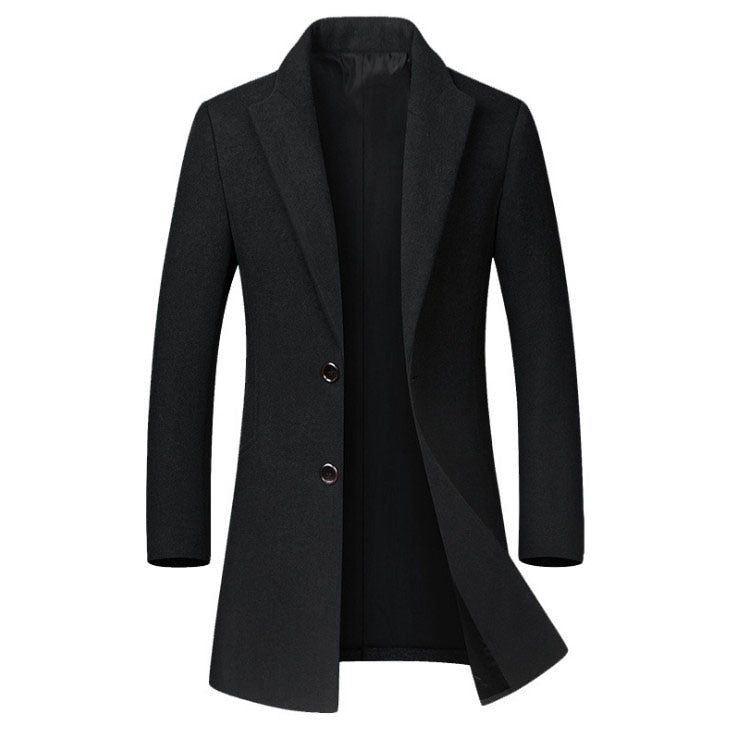 Winter Wool Jacket Men&#39;s High-quality Wool Coat casual Slim collar wool coat Men&#39;s long cotton collar trench coat