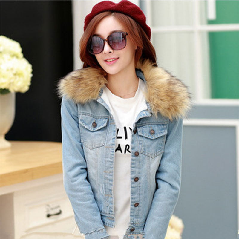 2022 Winter Jeans Jackets Plus Velvet Warm Parka Outerwear Women Cashmere Cotton Coat Girl Fashion Denim Jacket Coat LJ162