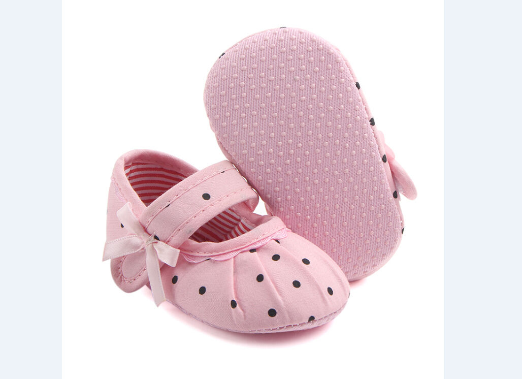 New Adorable Toddler Infant Newborn Baby Girl Flower Dot Shoes Crib Shoes Size 0-18 Months Baby shoes