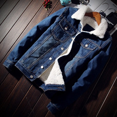 DIMUSI Winter Mens Denim Jackets Fashion Men Fleece Thick Warm Jeans Jacket Men Casual Slim Outwear Windbreaker Cowboy Coats 6XL