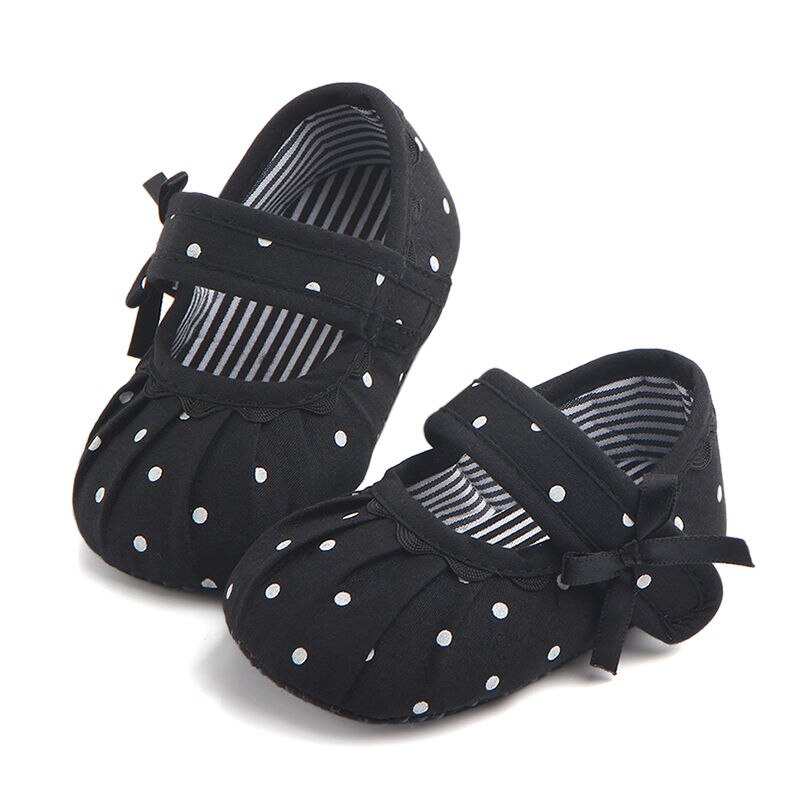 New Adorable Toddler Infant Newborn Baby Girl Flower Dot Shoes Crib Shoes Size 0-18 Months Baby shoes