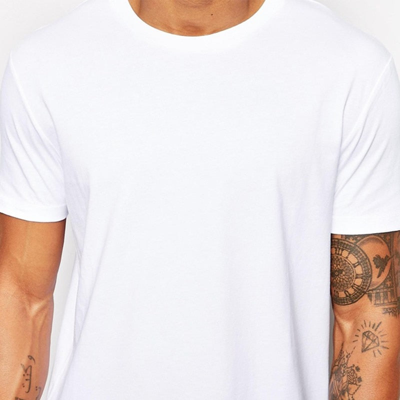 2022 Brand Men&#39;s Cotton Clothing White Long T Shirt Hip Hop Men T-Shirt Extra Long Length Man Tops Tee Long Line Tshirt For Male