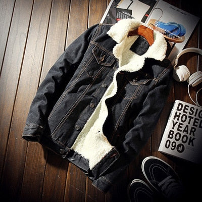 DIMUSI Winter Mens Denim Jackets Fashion Men Fleece Thick Warm Jeans Jacket Men Casual Slim Outwear Windbreaker Cowboy Coats 6XL