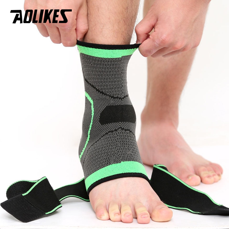 AOLIKES 1 PC Sports Ankle Brace Compression Strap Sleeves Support 3D Weave Elastic Bandage Foot Protective Gear Gym Fitness