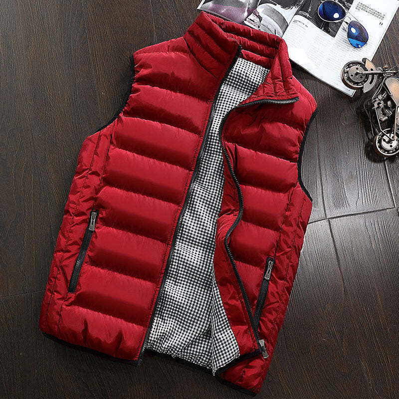 Mens Jacket Sleeveless Vest Winter Fashion Casual Slim Coat Brand Clothing Vests Cotton-Padded Men's Vest Men Waistcoat Big Size