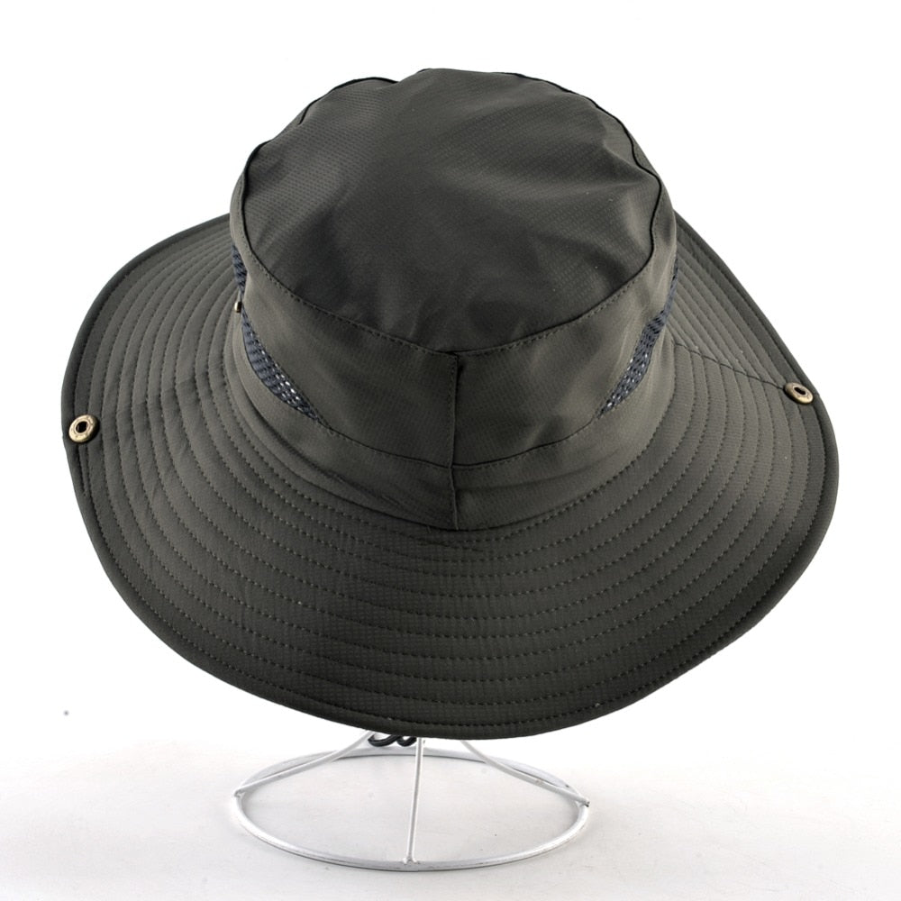 Solid color sun hats for men Outdoor Fishing cap Wide Brim Anti-UV beach caps women Bucket hat Summer Hiking camping bone gorros